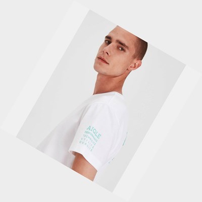 Camiseta Aigle Organic Algodão Masculino Branco | 3701-ASUCB